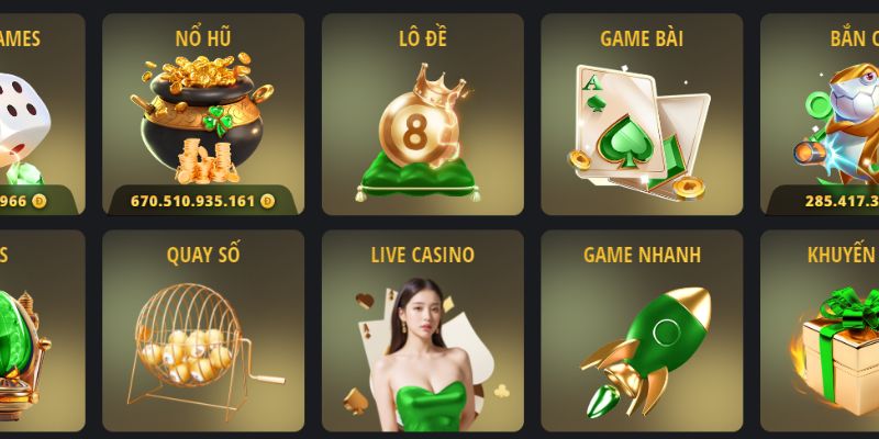 Sản phẩm giải trí hiện có tại trang chủ 188BET